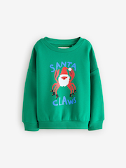 Eleanor Bowmer Kids Oversized Verde Crăciun Santa Claws Hanorac - Imaginea 7 din 11