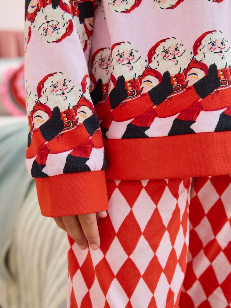 Eleanor Bowmer Red Christmas Santa Family Matching 100% Cotton Pyjamas - Image 11 of 11