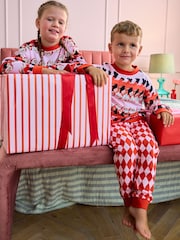 Eleanor Bowmer Red Christmas Santa Family Matching 100% Cotton Pyjamas - Image 4 of 11