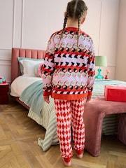 Eleanor Bowmer Red Christmas Santa Family Matching 100% Cotton Pyjamas - Image 6 of 11