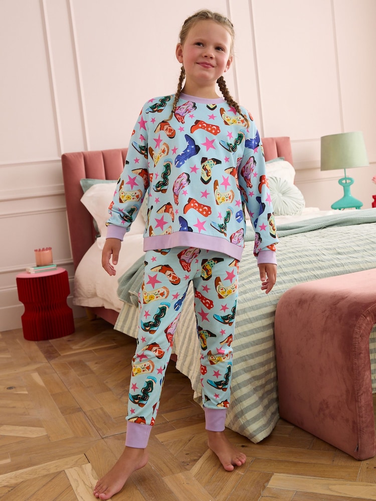 Eleanor Bowmer Blue Christmas Family Matching 100% Cotton Pyjamas - Image 1 of 5