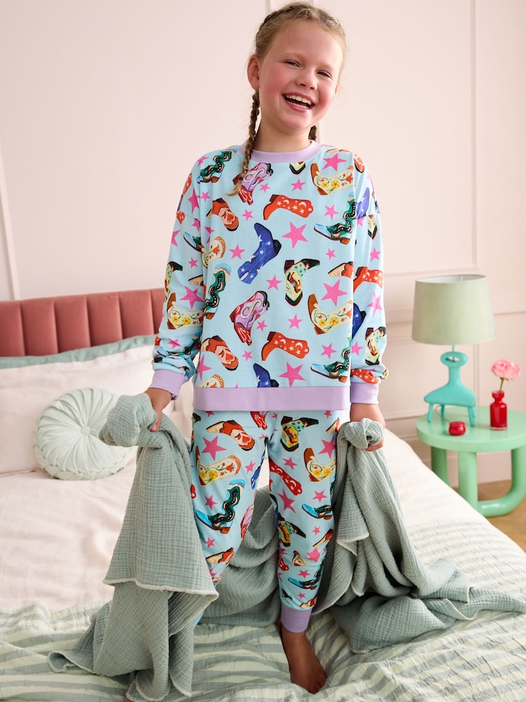 Eleanor Bowmer Blue Christmas Family Matching 100% Cotton Pyjamas - Image 2 of 5