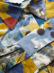 Abstract Blue Print Long Sleeve Button Down Shirt - Image 7 of 8