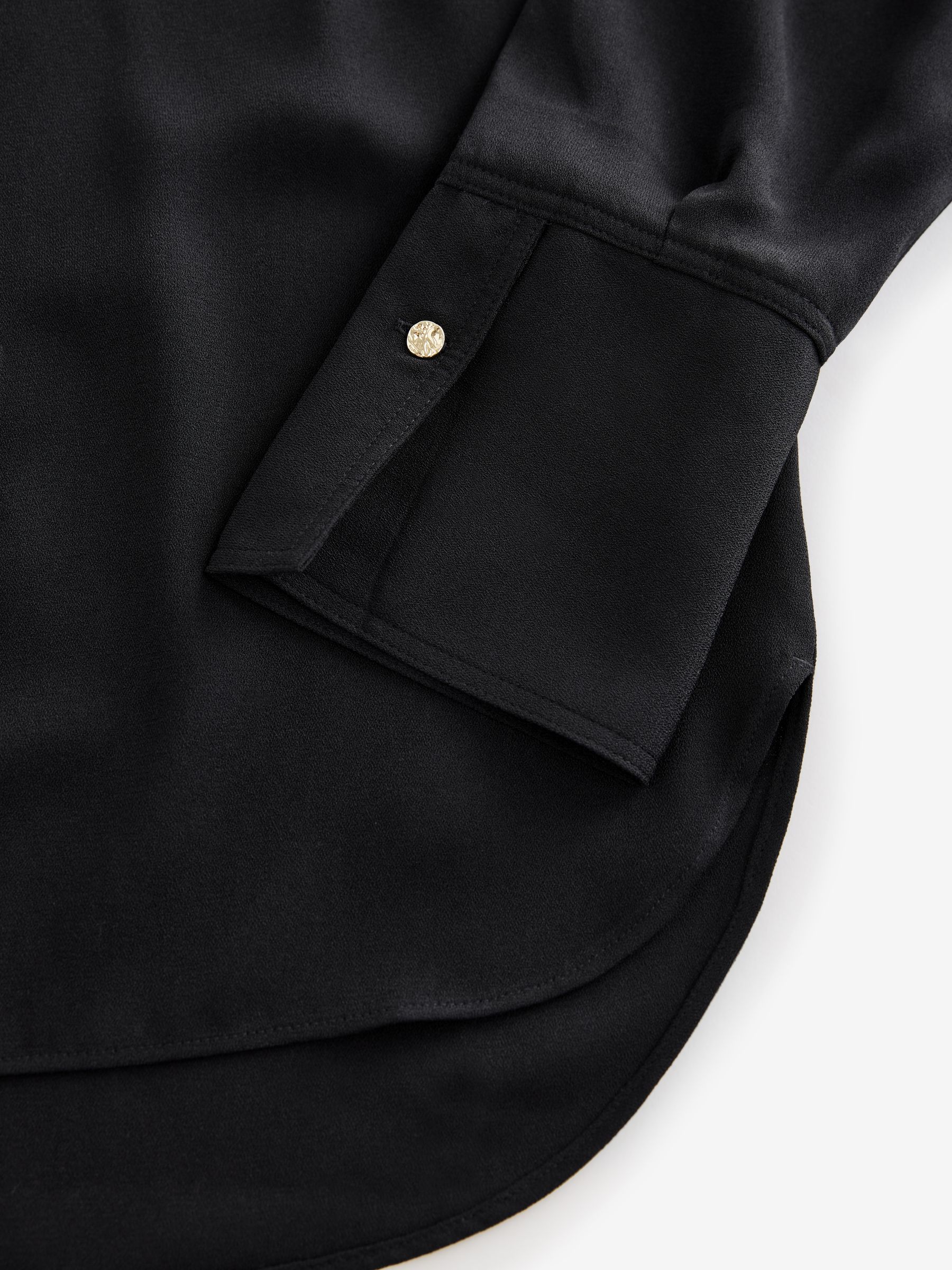 Buy Black Relaxed Fit Long Sleeve Overhead V-Neck Blouse