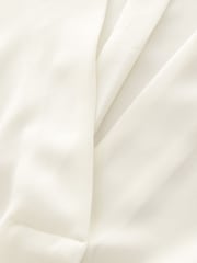Cream Relaxed Fit Short Sleeve Overhead V-Neck Blouse - Image 7 of 7