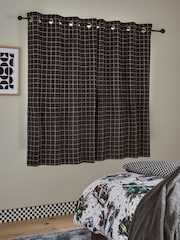 Mono Grid Eyelet Blackout Curtains - Image 2 of 5