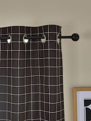 Mono Grid Eyelet Blackout Curtains - Image 4 of 5