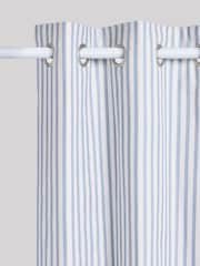 Blue Stripe Eyelet Blackout Curtains - Image 6 of 7