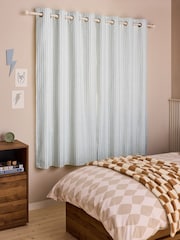 Sage Stripe Eyelet Blackout Curtains - Image 2 of 8