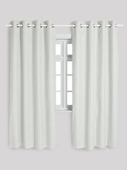 Sage Stripe Eyelet Blackout Curtains - Image 4 of 8