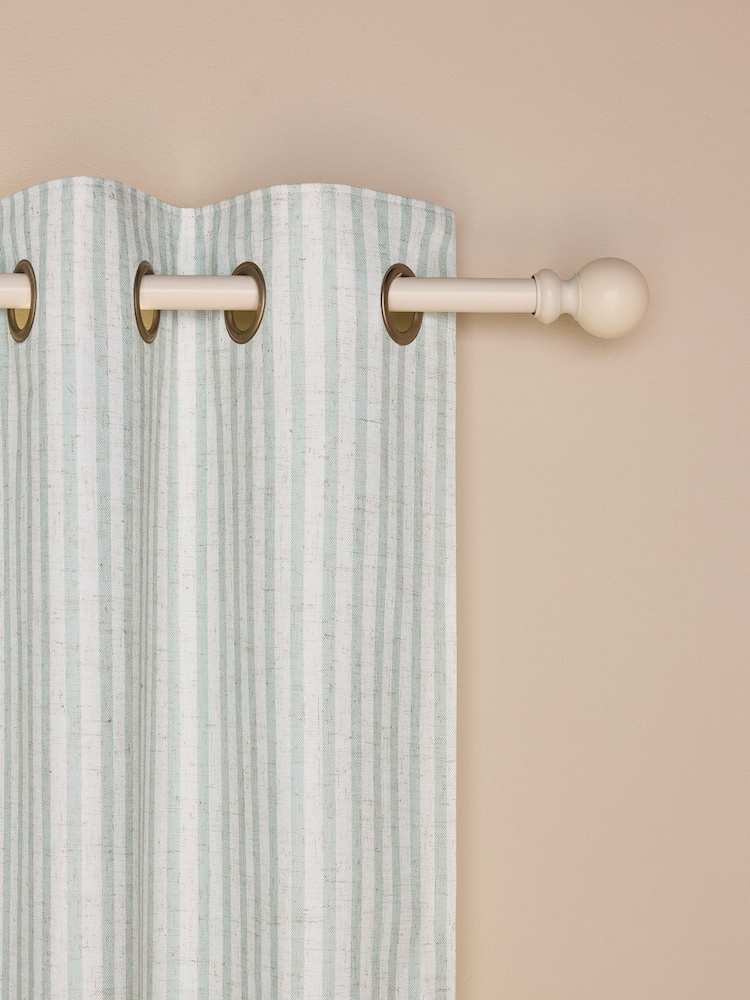 Sage Stripe Eyelet Blackout Curtains - Image 6 of 8