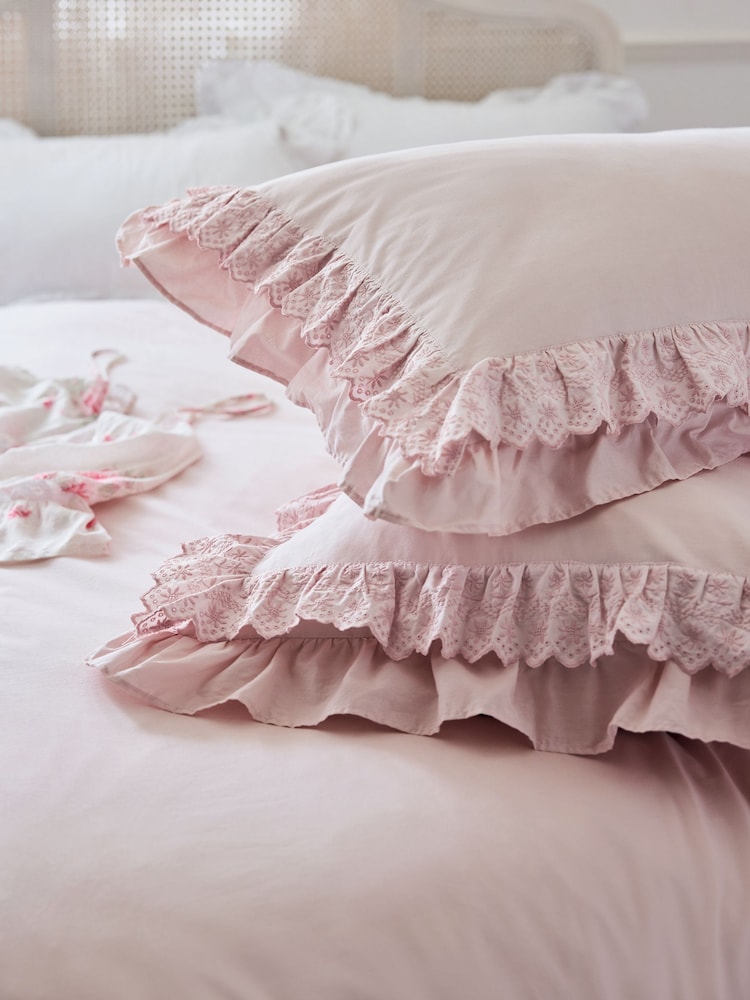 Shabby Chic by Rachel Ashwell® Broderie Anglaise Ruffle Count Pillowcases Set of 2 - Image 5 of 5