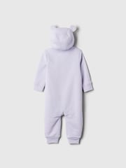 Gap Purple Logo Sherpa Lined Zip Hooded All in One (Newborn - 24mths) - Image 2 of 3