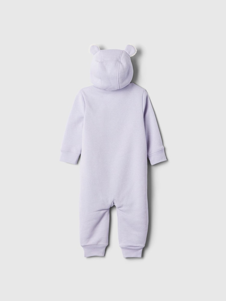 Gap Purple Logo Sherpa Lined Zip Hooded All in One (Newborn - 24mths) - Image 2 of 3
