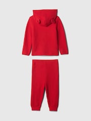Gap Red CashSoft Bear Hoodie & Jogger Set (Newborn-24mths) - Image 3 of 4