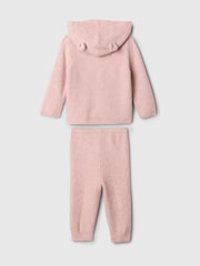 Rosa - Conjunto de pantalones de chándal y sudadera con capucha y diseño de oso en Cashsoft de Gap (recién nacido - 24 meses) - Imagen 2 de 2