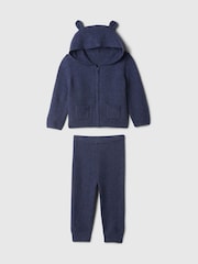 Azul - Conjunto de pantalones de chándal y sudadera con capucha y diseño de oso en Cashsoft de Gap (recién nacido - 24 meses) - Imagen 1 de 2