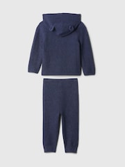 Azul - Conjunto de pantalones de chándal y sudadera con capucha y diseño de oso en Cashsoft de Gap (recién nacido - 24 meses) - Imagen 2 de 2