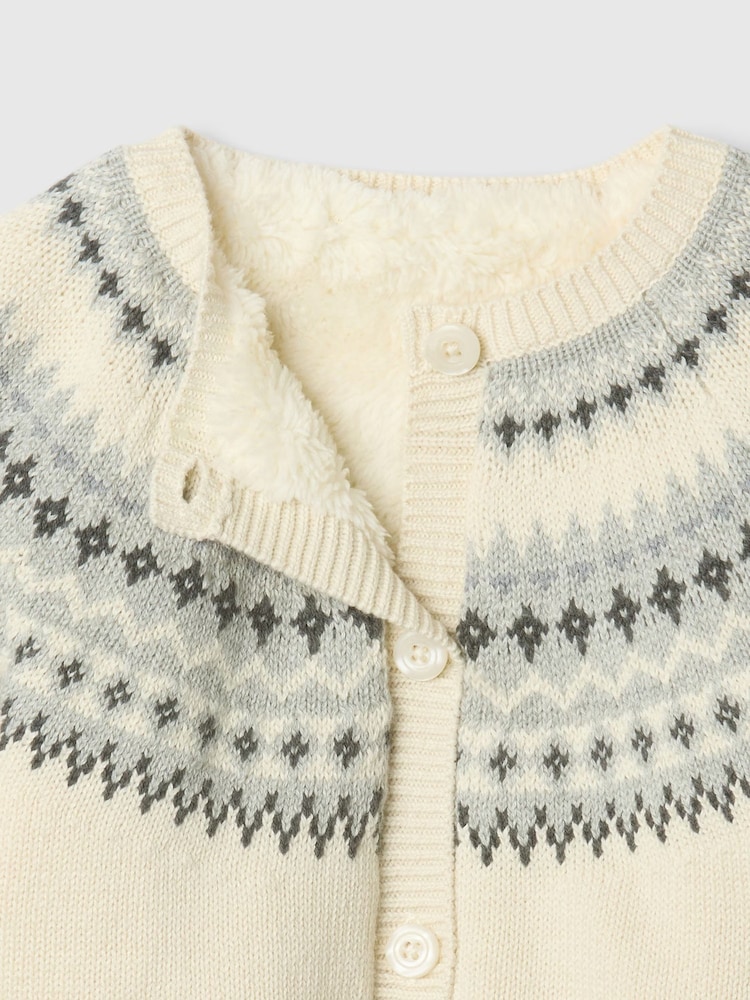 Gap Beige Fair Isle Cardigan & Hat Set (Newborn-24mths) - Image 3 of 3