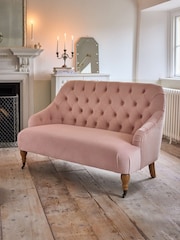 Shabby Chic by Rachel Ashwell® Blush Pink Velvet Willa Small 2 Seater Sofa - Image 1 of 6