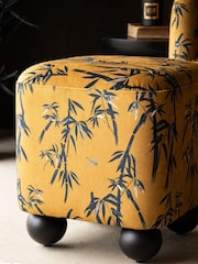 Rockett St George Black Bamboo on Golden Glow Velvet The Balls Stool - Image 2 of 7