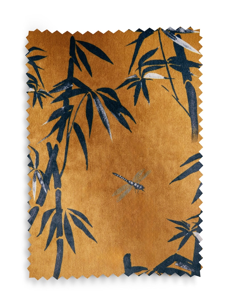 Rockett St George Black Bamboo on Golden Glow Velvet The Balls Stool - Image 7 of 7