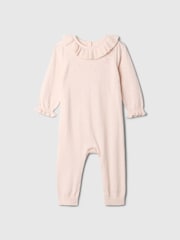 Gap Pink Knitted Ruffle Neck Romper (Newborn-24mths) - Image 1 of 2