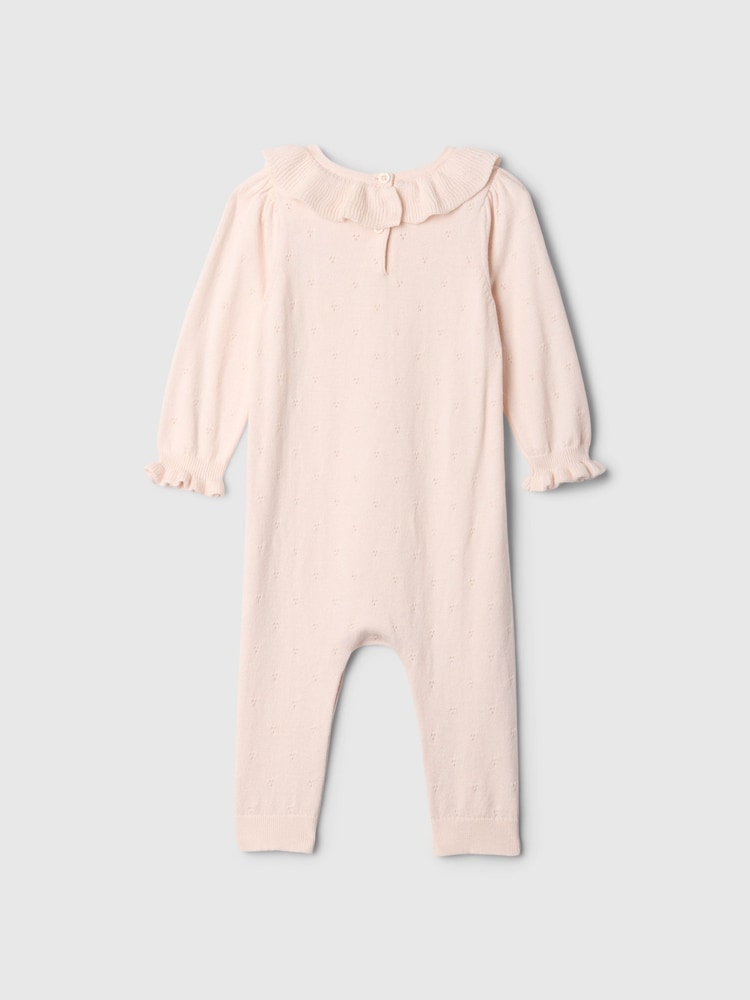 Gap Pink Knitted Ruffle Neck Romper (Newborn-24mths) - Image 2 of 2