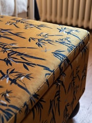 Rockett St George Black Bamboo on Golden Glow Velvet The Balls Storage Ottoman Bench - Image 3 of 8