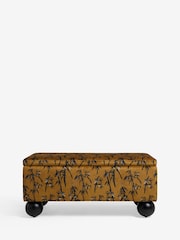 Rockett St George Black Bamboo on Golden Glow Velvet The Balls Storage Ottoman Bench - Image 5 of 8