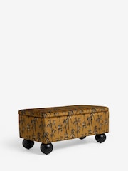 Rockett St George Black Bamboo on Golden Glow Velvet The Balls Storage Ottoman Bench - Image 6 of 8
