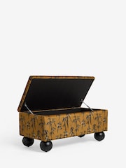 Rockett St George Black Bamboo on Golden Glow Velvet The Balls Storage Ottoman Bench - Image 7 of 8