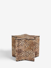 Rockett St George Leopard Love Velvet Star Stool - Image 2 of 3