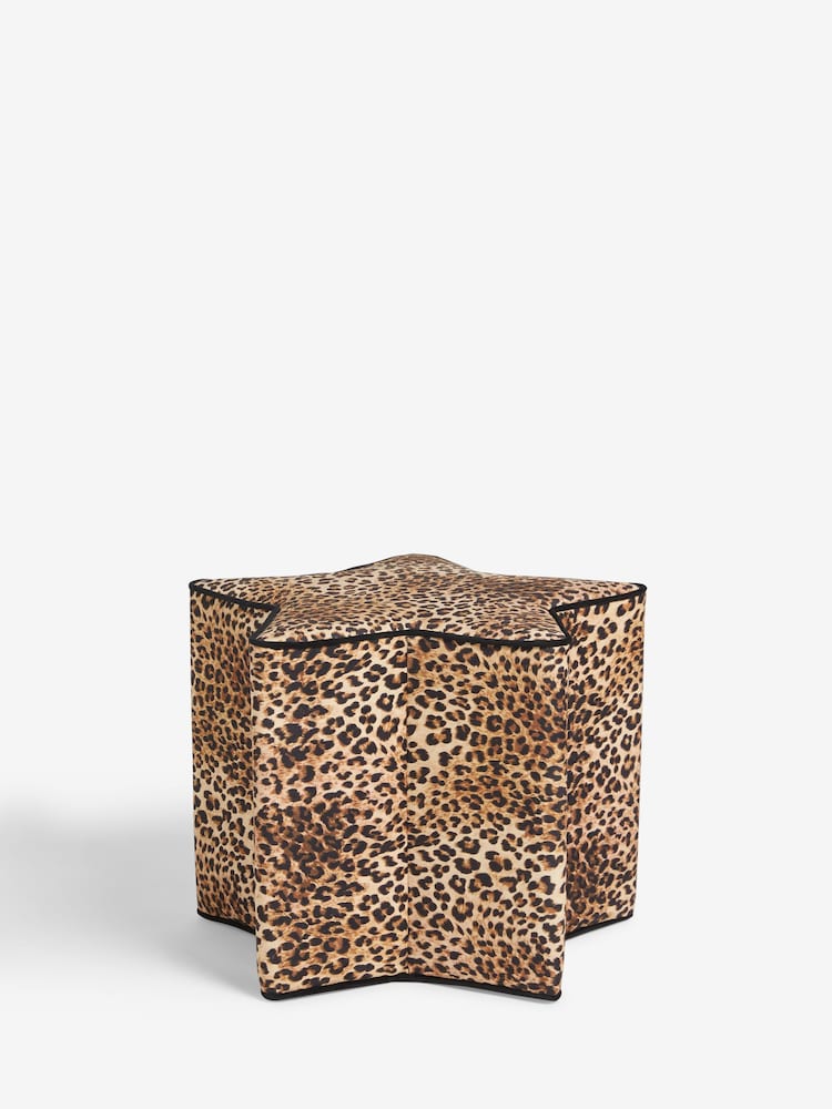 Rockett St George Leopard Love Velvet Star Stool - Image 2 of 3