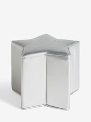 Rockett St George Silver Faux Leather Star Stool - Image 5 of 5