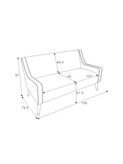 Nina Campbell Nassua Blue Rosebury Small 2 Seater Sofa - Image 5 of 7