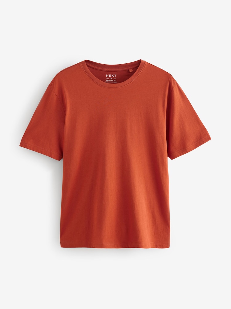 Orange - Ajustement régulier - T-shirt Essential Col rond en coton - Image 5 of 6