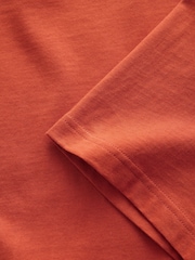 Orange Regular Fit Essential Crew Neck Cotton T-Shirt - Image 8 of 8