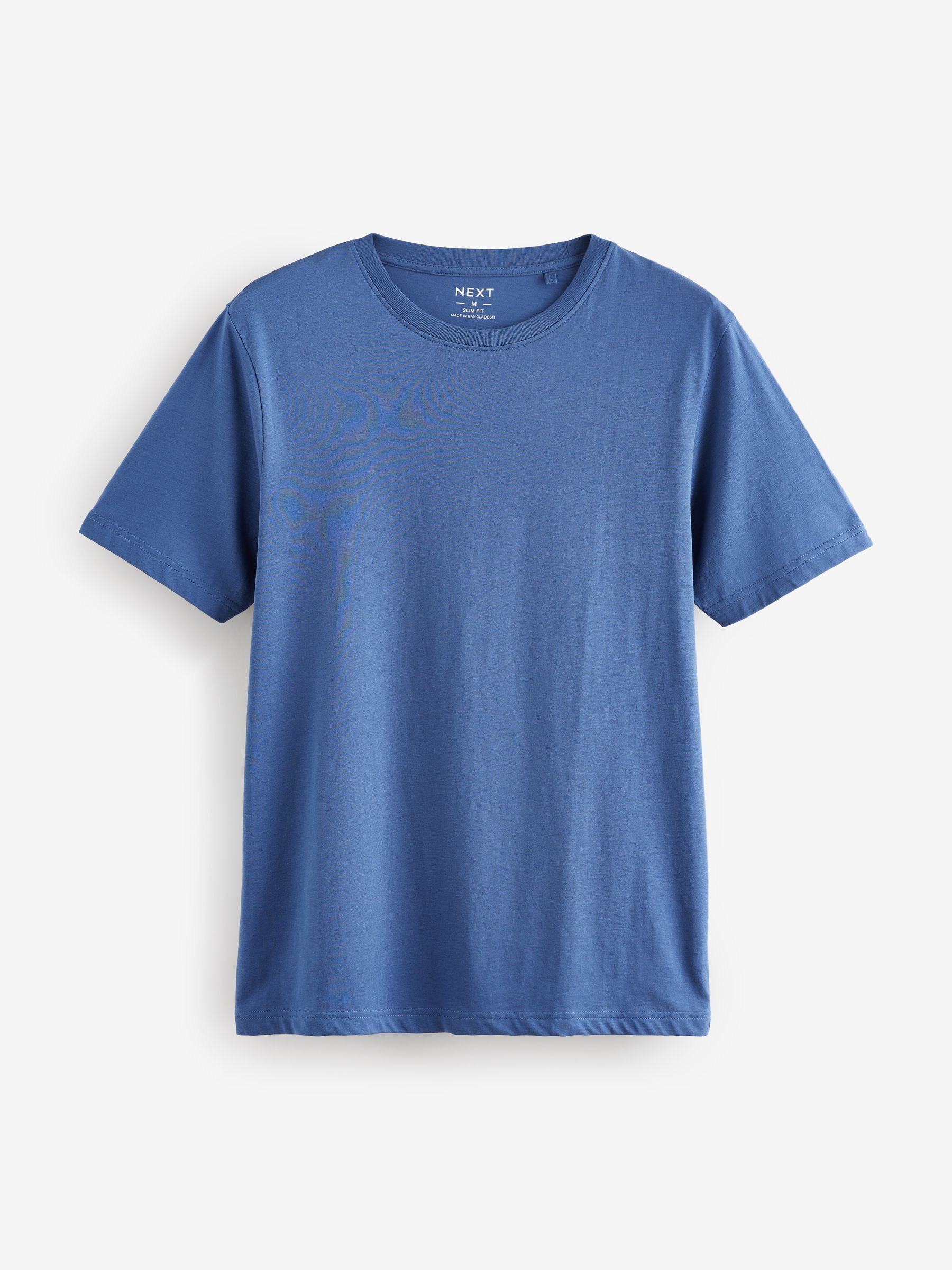 Buy Blue Slim Fit Essential Crew Neck Cotton T-Shirt from