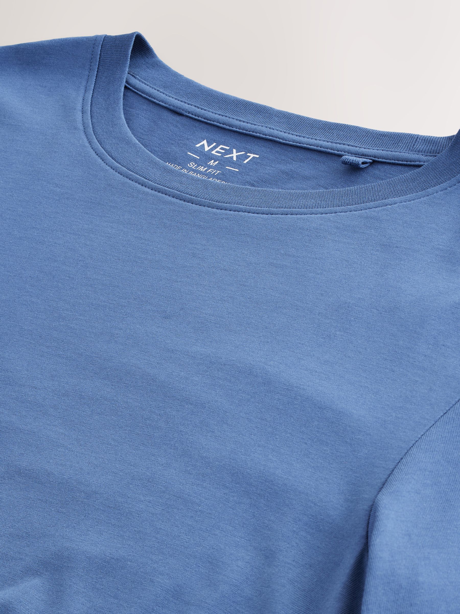 Blue Striped Cotton Blend Tee Crewneck Unisex Summer Essential MustHave Breathable Everyday