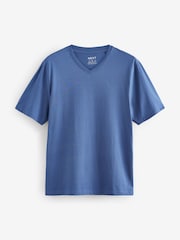 Blue Regular Fit Essential V-Neck T-Shirt - Image 5 of 7