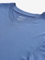 Blue Regular Fit Essential V-Neck T-Shirt - Image 8 of 8