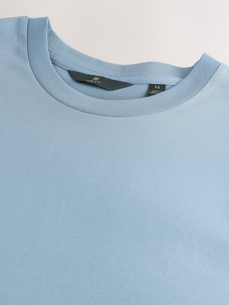 Blue Regular Fit Regular Fit Signature SUPIMA® Cotton Crew Neck T-Shirt - Image 4 of 4