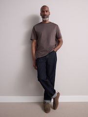 Гриб коричневий - Стандартний крій - Regular Fit Signature SUPIMA® Cotton Crew Neck T-Shirt - Image 1 of 7