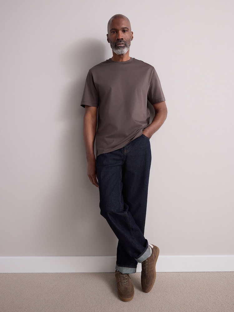 Mushroom Brown Regular Fit Signature SUPIMA® Cotton Crew Neck T-Shirt - Image 1 of 7 Mushroom Brown Regular Fit Signature SUPIMA® Cotton Crew Neck T-Shirt - Image 1 of 7