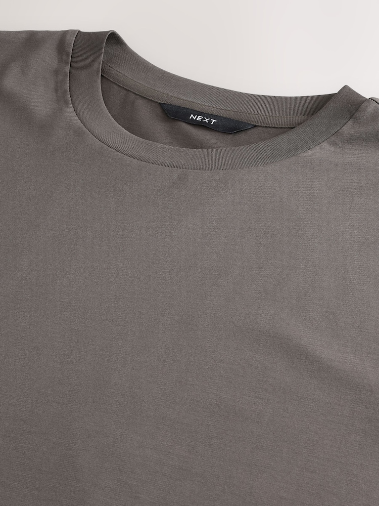 Mushroom Brown Regular Fit Signature SUPIMA® Cotton Crew Neck T-Shirt - Image 7 of 7 Mushroom Brown Regular Fit Signature SUPIMA® Cotton Crew Neck T-Shirt - Image 7 of 7