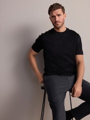 Noir - Ajustement régulier - Regular Fit Signature SUPIMA® Cotton Crew Neck T-Shirt - Image 4 de 8