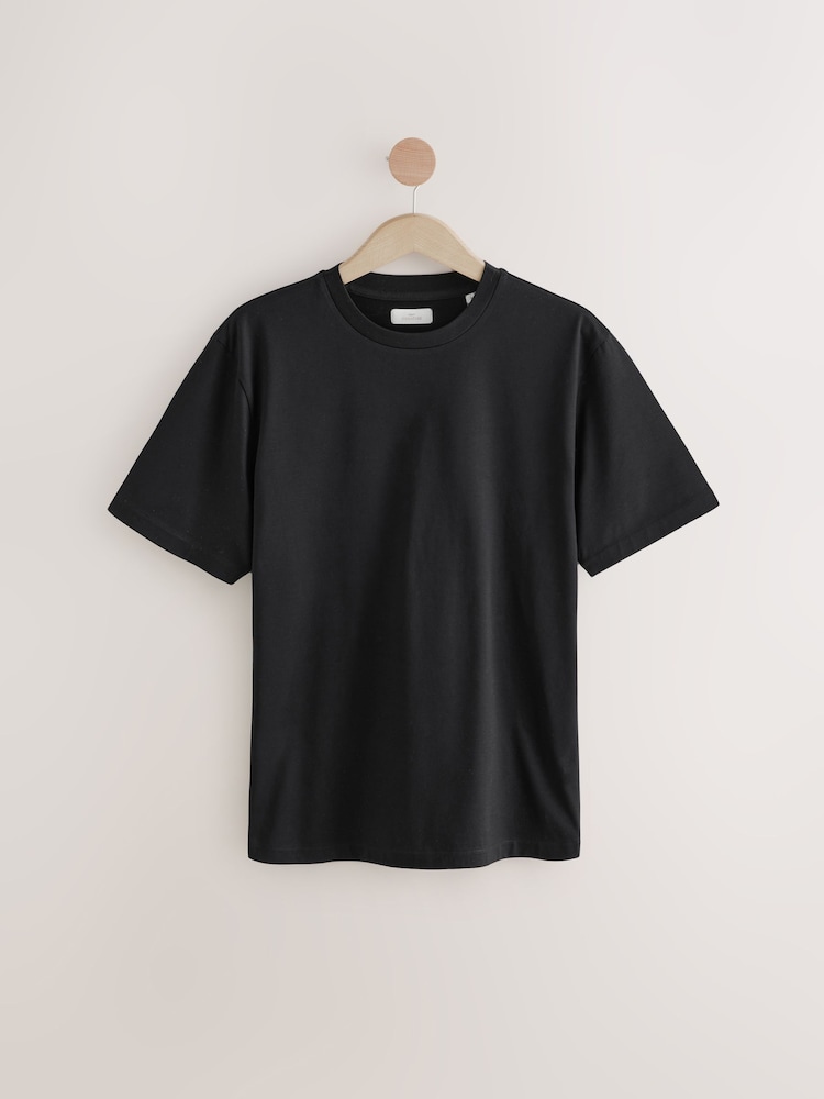 Black Regular Fit Regular Fit Signature SUPIMA® Cotton Crew Neck T-Shirt - Image 6 of 8