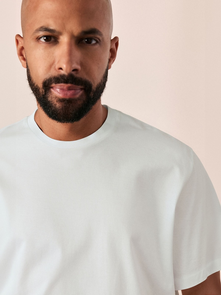 White Regular Fit Regular Fit Signature SUPIMA® Cotton Crew Neck T-Shirt - Image 1 of 6