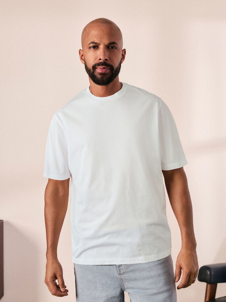 White Regular Fit Regular Fit Signature SUPIMA® Cotton Crew Neck T-Shirt - Image 2 of 6